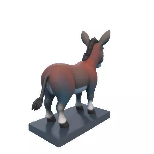 2356Laughing Donkey 3D Printed Full Figure Statue pug 3D print model_25