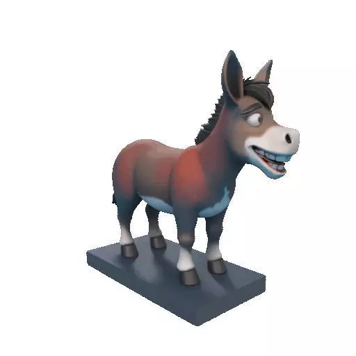 2356Laughing Donkey 3D Printed Full Figure Statue pug 3D print model_17