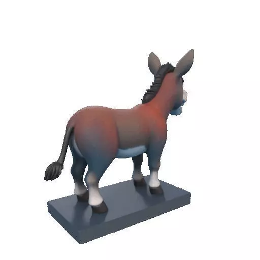 2356Laughing Donkey 3D Printed Full Figure Statue pug 3D print model_24