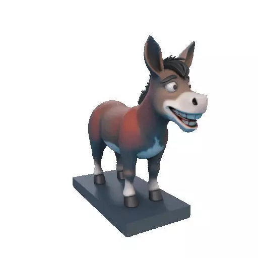 2356Laughing Donkey 3D Printed Full Figure Statue pug 3D print model_16