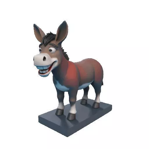 2356Laughing Donkey 3D Printed Full Figure Statue pug 3D print model_10