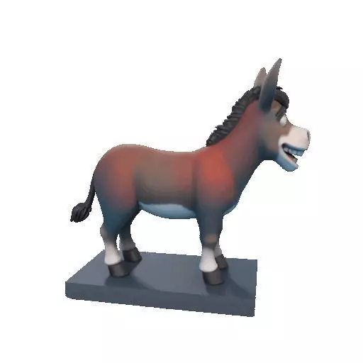 2356Laughing Donkey 3D Printed Full Figure Statue pug 3D print model_20