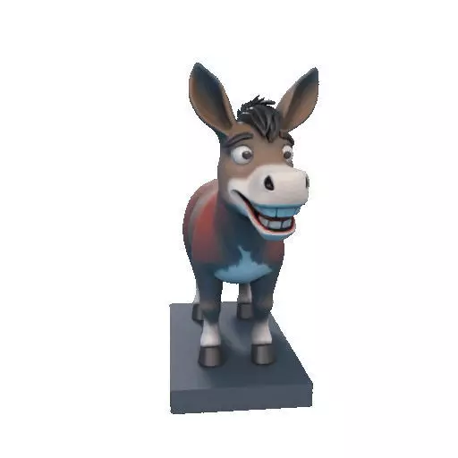 2356Laughing Donkey 3D Printed Full Figure Statue pug 3D print model_14