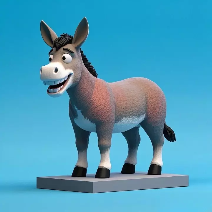 2356Laughing Donkey 3D Printed Full Figure Statue pug 3D print model_2