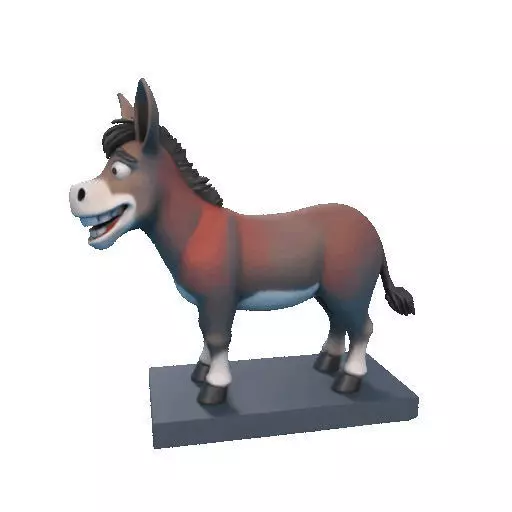 2356Laughing Donkey 3D Printed Full Figure Statue pug 3D print model_7