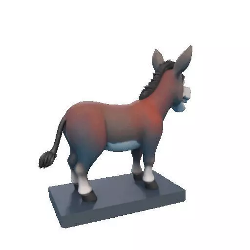 2356Laughing Donkey 3D Printed Full Figure Statue pug 3D print model_23