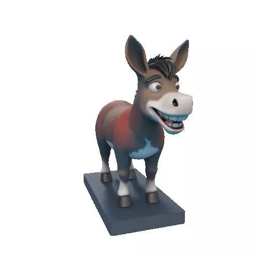 2356Laughing Donkey 3D Printed Full Figure Statue pug 3D print model_15