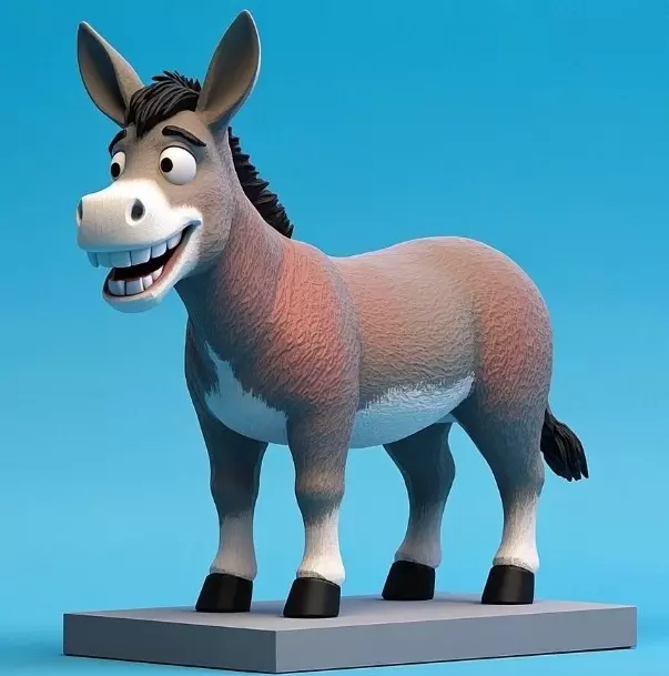 2356Laughing Donkey 3D Printed Full Figure Statue pug 3D print model_5