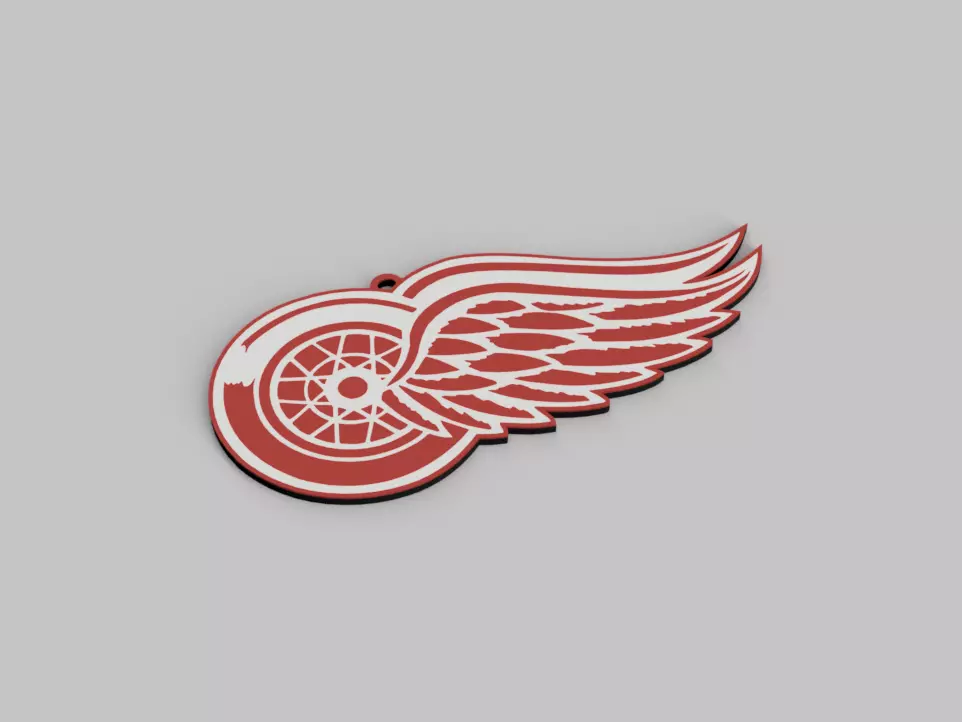Detroit Red Wings NHL Team Keychain 3D print model_0