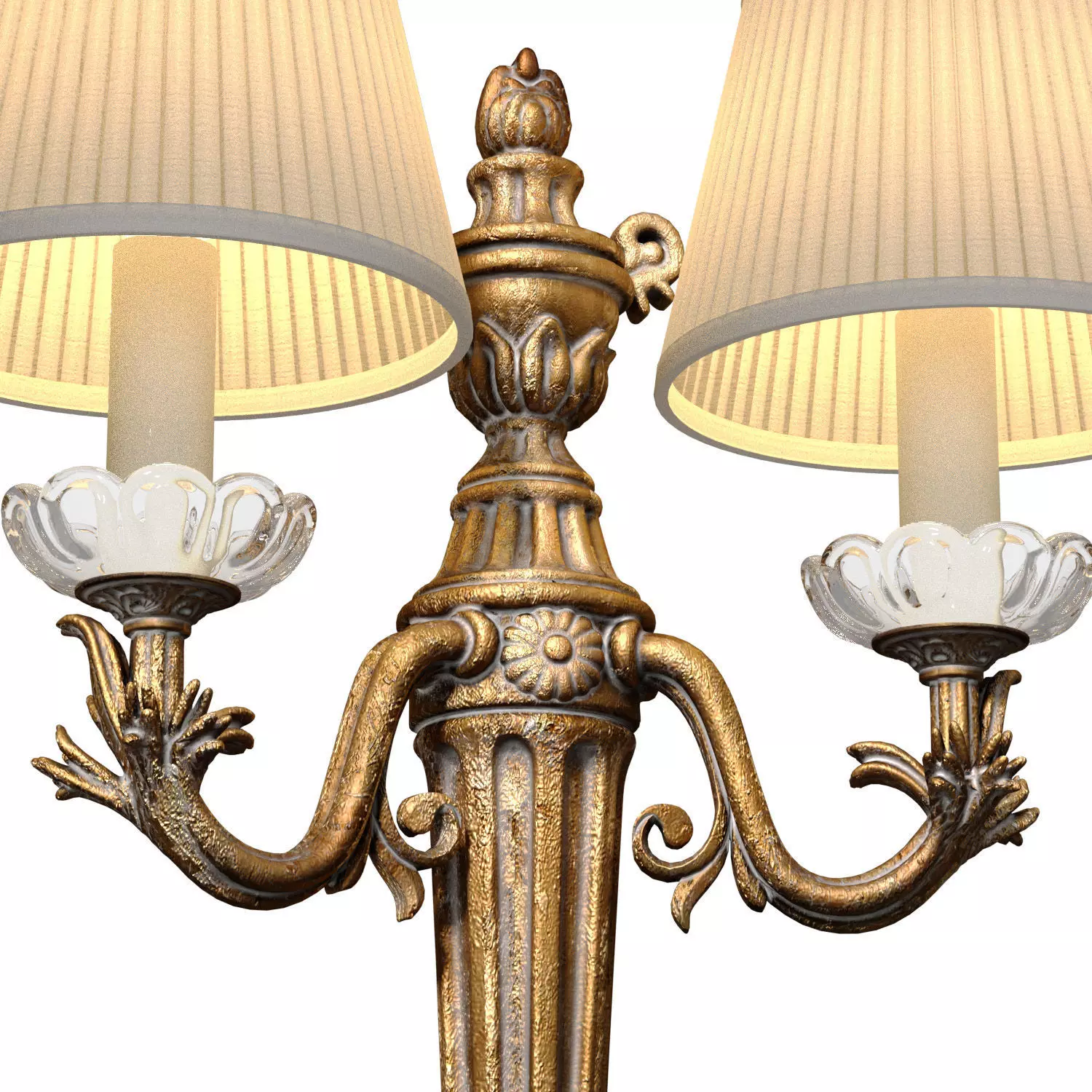 Bronze Antique Wall lamp Sconce Light in American Classic Style 3D model_3