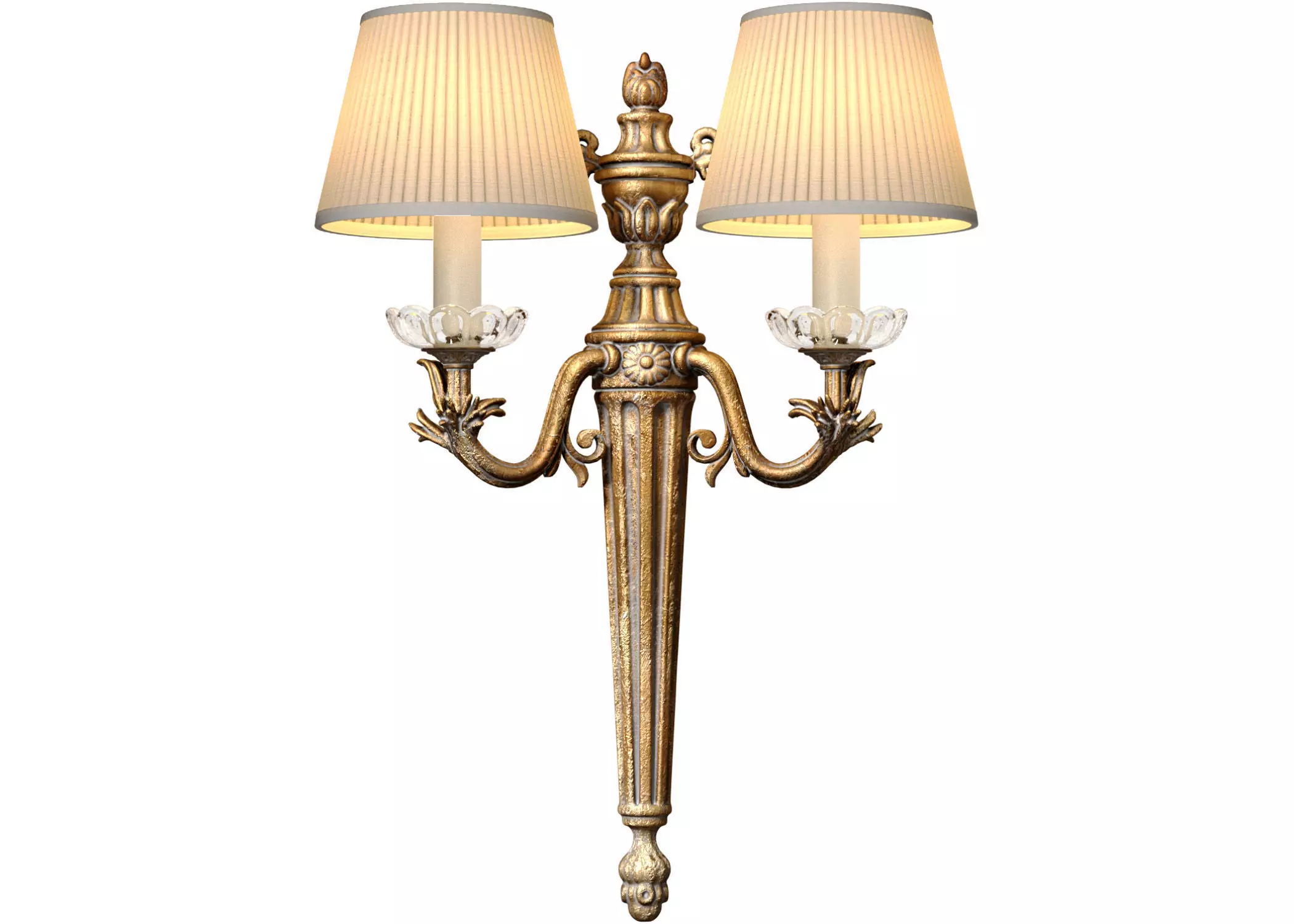 Bronze Antique Wall lamp Sconce Light in American Classic Style 3D model_0