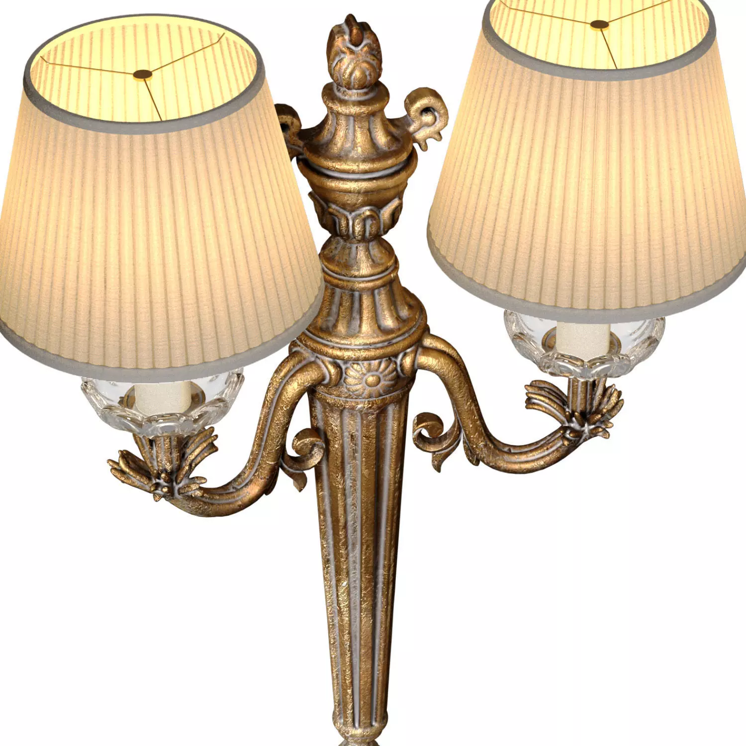 Bronze Antique Wall lamp Sconce Light in American Classic Style 3D model_2