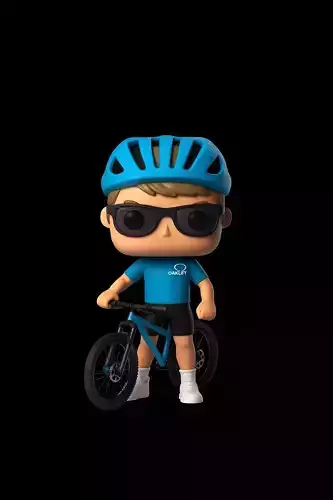 Funko Pop Cyclist  Sculpture with Bicycle