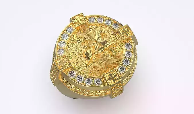 Men signet rings Saint George the Victorious