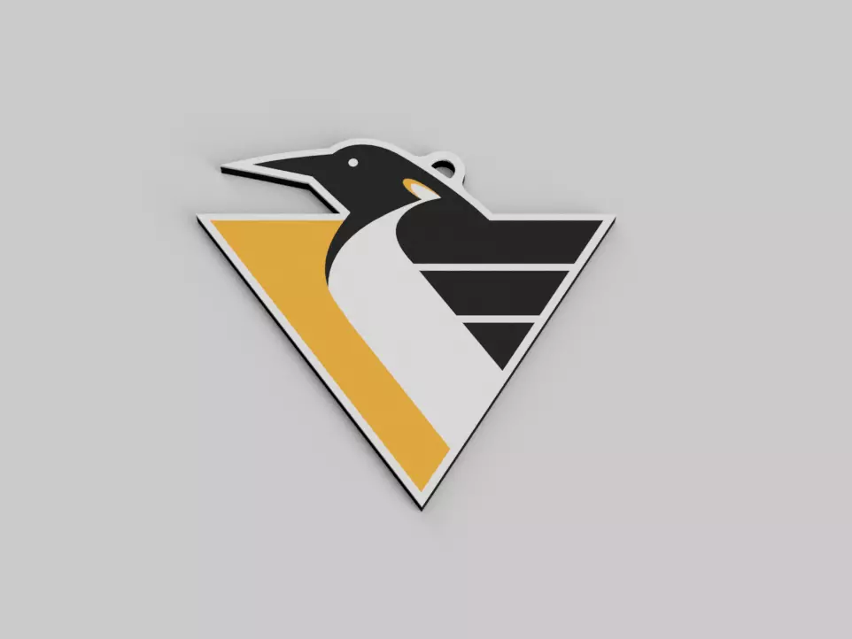 Pittsburgh Penguins Logo Keychain NHL 3D print model_0