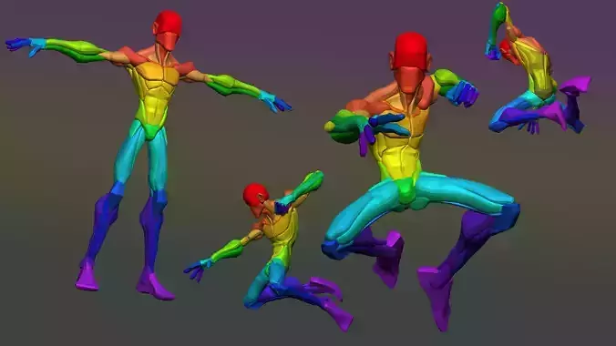 Blockout Skinny Stylised 3D Character