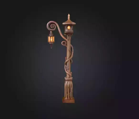 Enchanted Lantern Post Low-poly 3D model Enchanted Lantern Post Low-poly 3D model