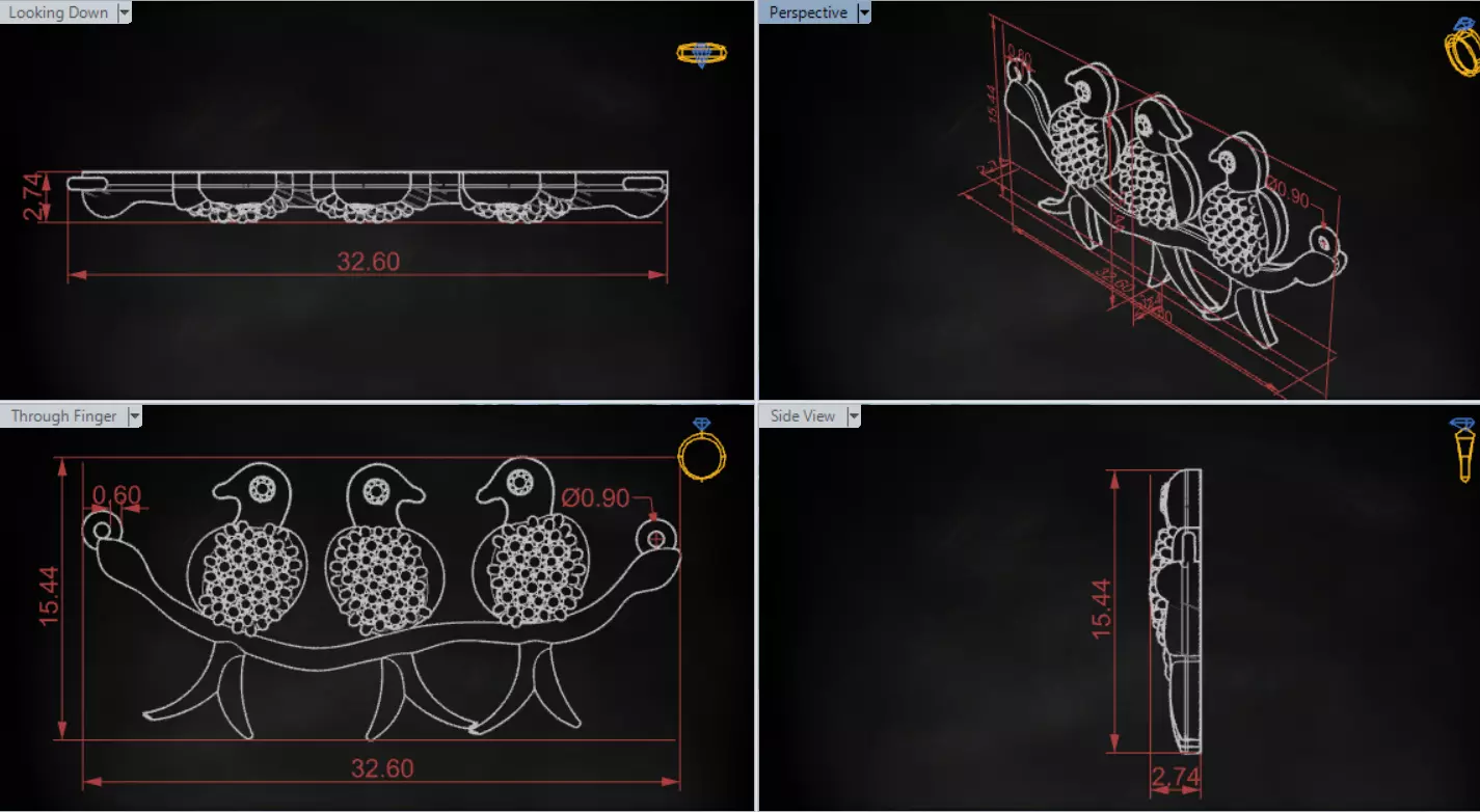Bird Design Jewelry stl 3dm Pendant Model jp0030 3D print model_18