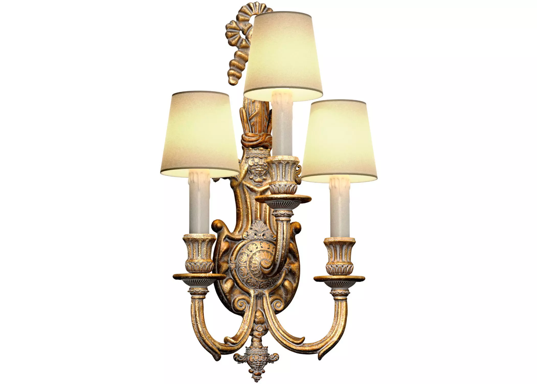 Large Antique Rococo Wall Lamp Sconce Classic English style 3D model