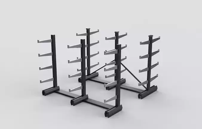 Steel storage rack 3D model