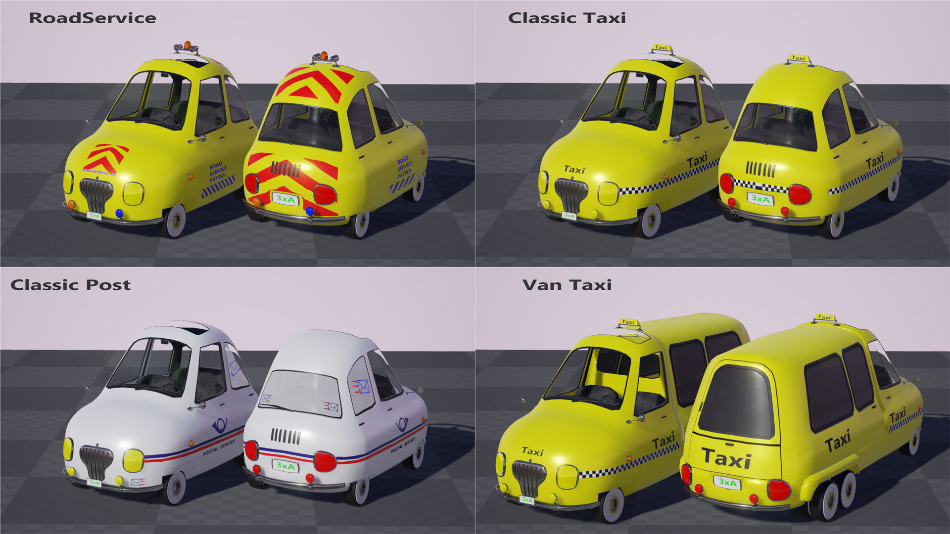 Toon Vehicle kit  Low-poly 3D model_3