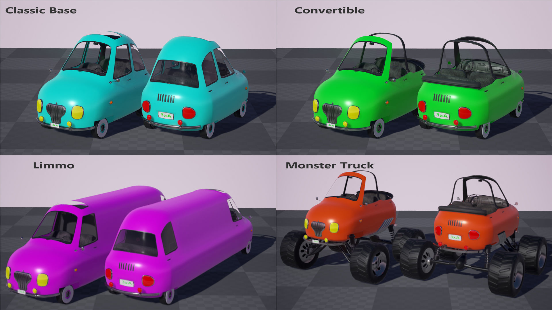 Toon Vehicle kit  Low-poly 3D model_2