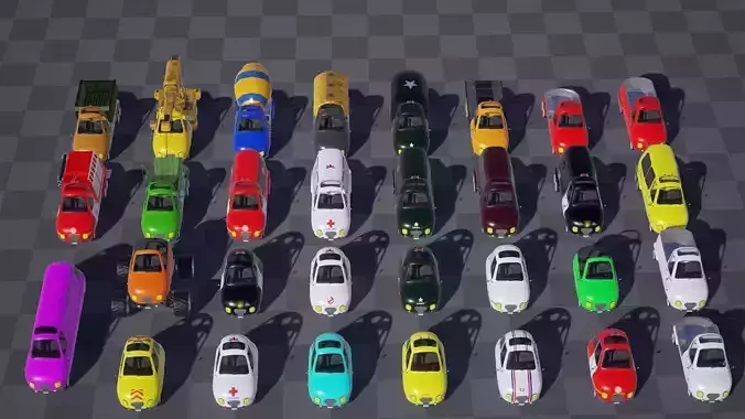 Toon Vehicle kit  Low-poly 3D model