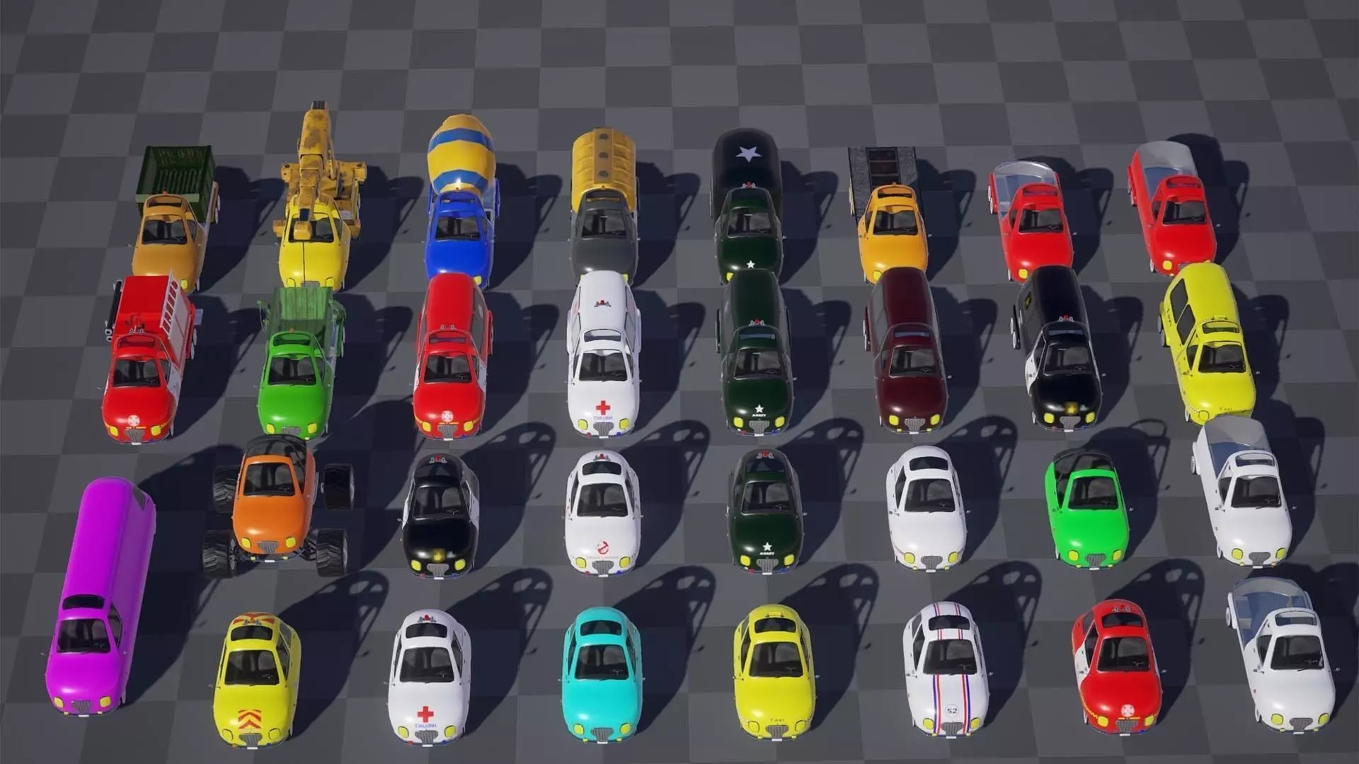 Toon Vehicle kit  Low-poly 3D model_0