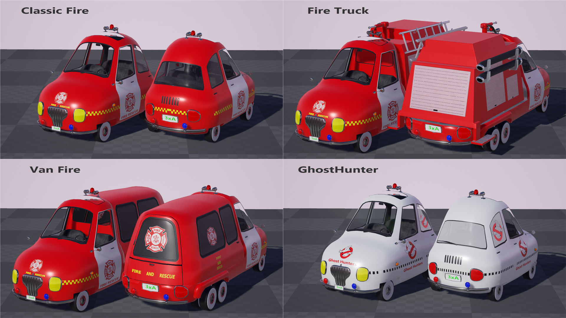 Toon Vehicle kit  Low-poly 3D model_7