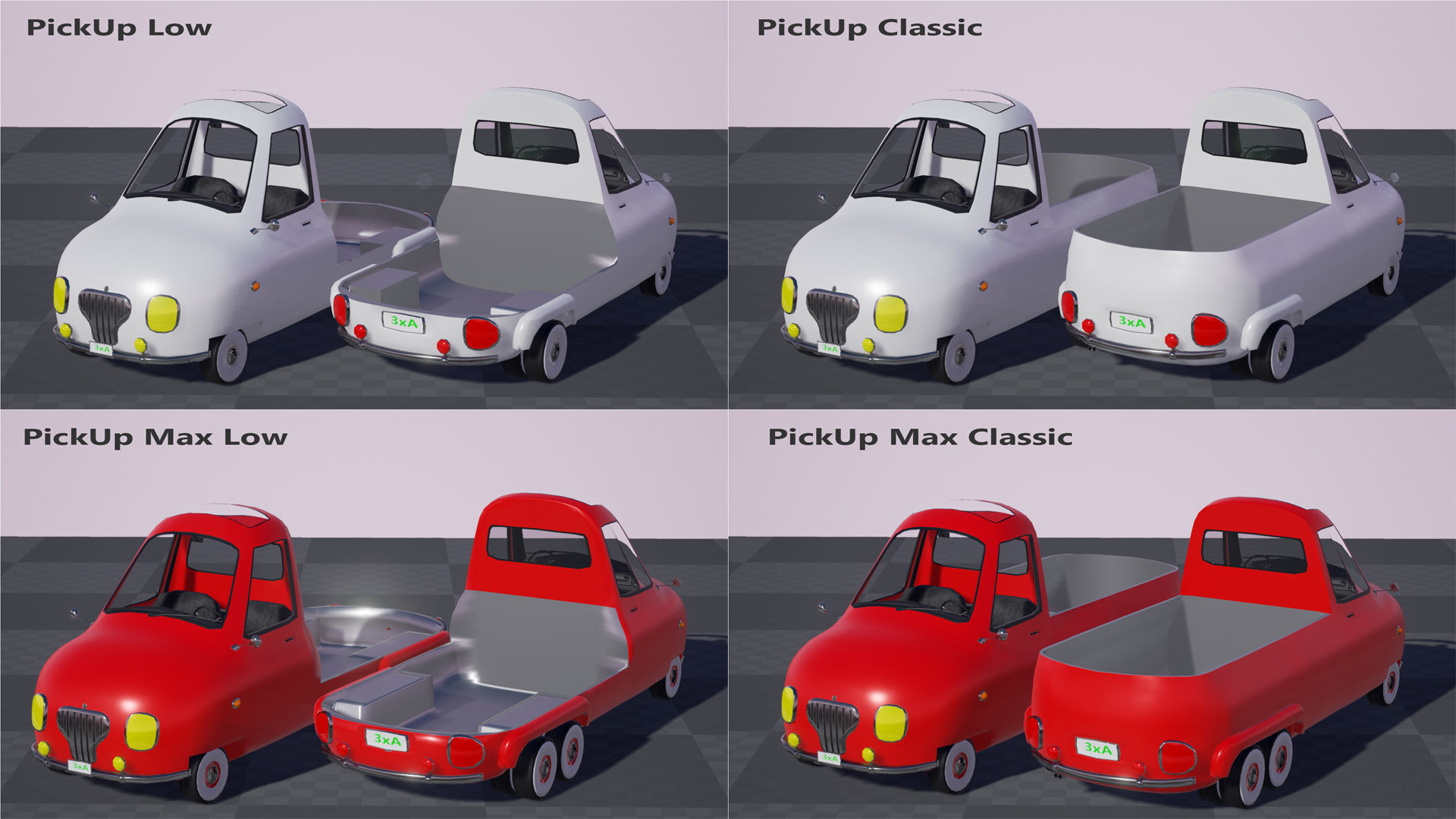 Toon Vehicle kit  Low-poly 3D model_6