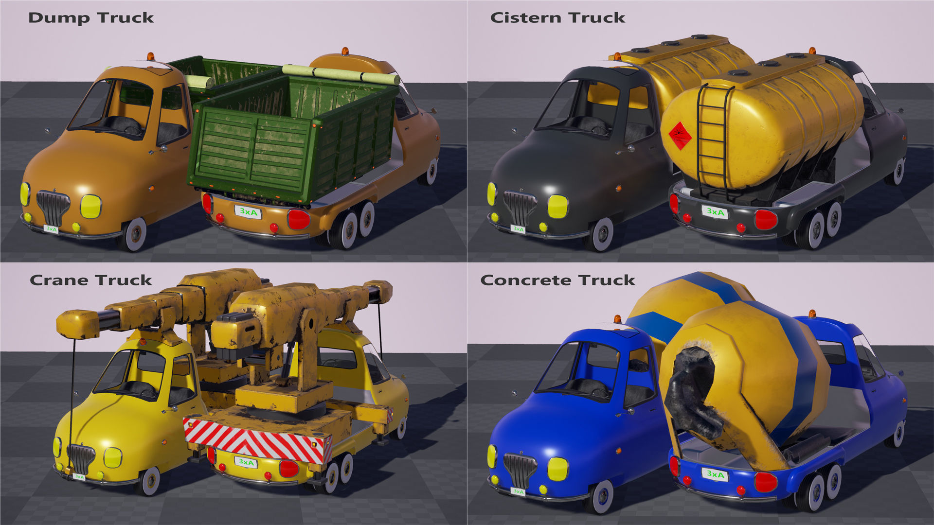 Toon Vehicle kit  Low-poly 3D model_8