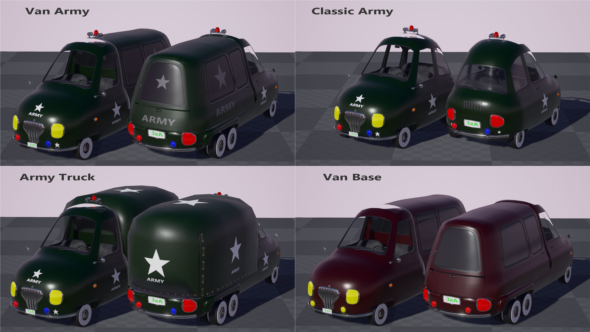 Toon Vehicle kit  Low-poly 3D model_5