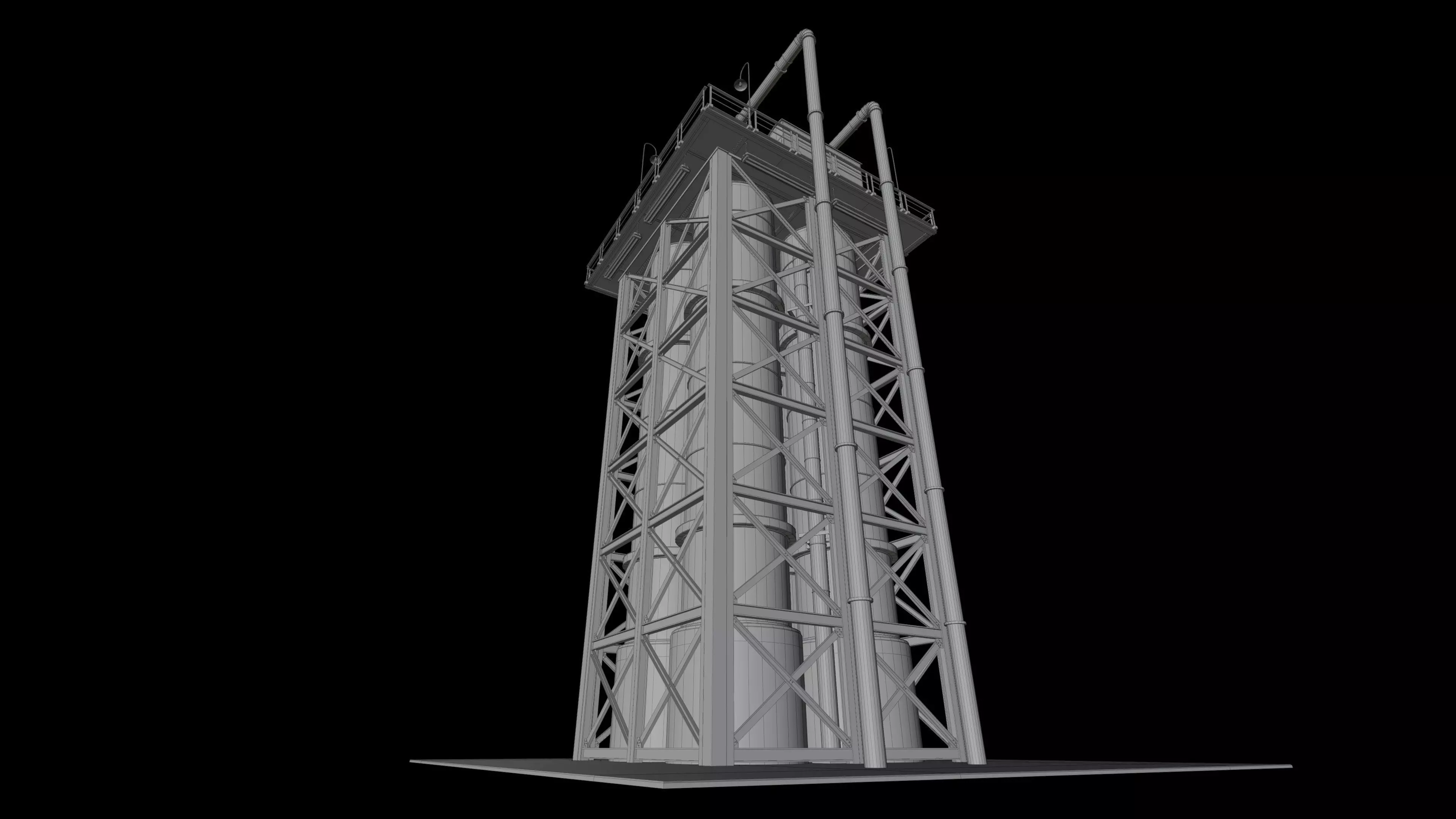 Industrial Distillation Processing Tower High Detail 3D Model 3D model_18