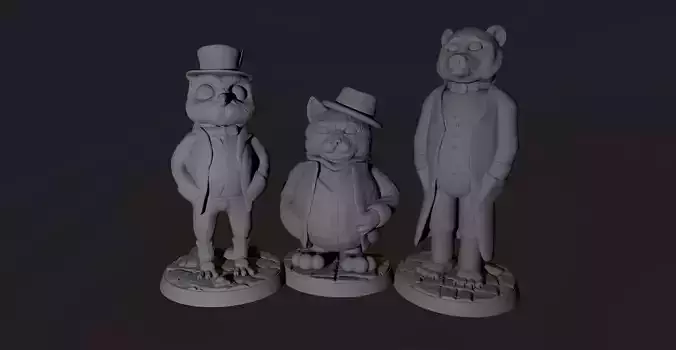 Animals in costumes 3D print model