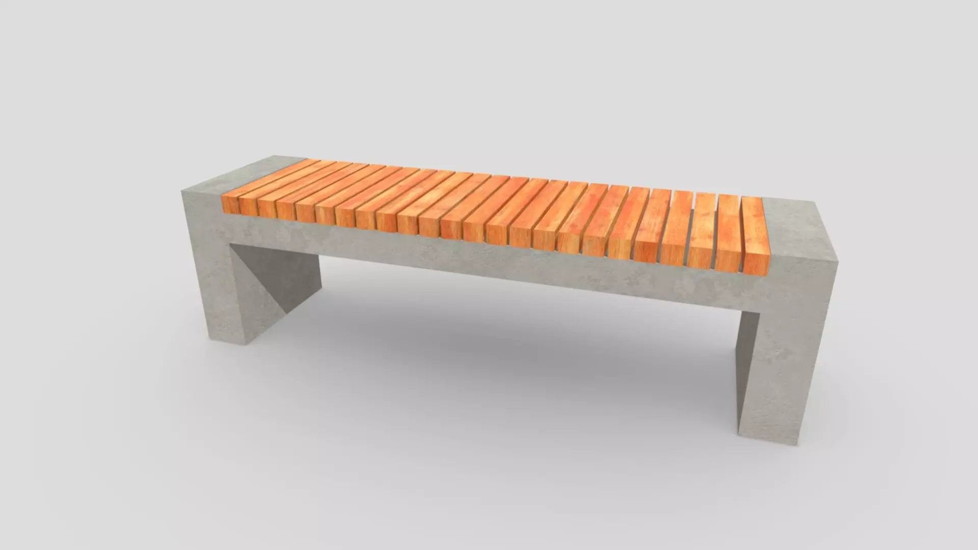 Outdoor Bench Low-poly 3D model