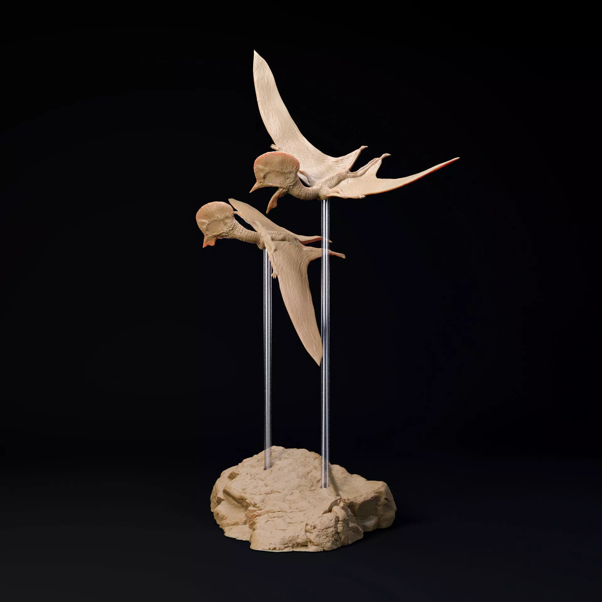 Afrotapejara pair 1-35 scale pre-supported pterosaur 3D print model_1
