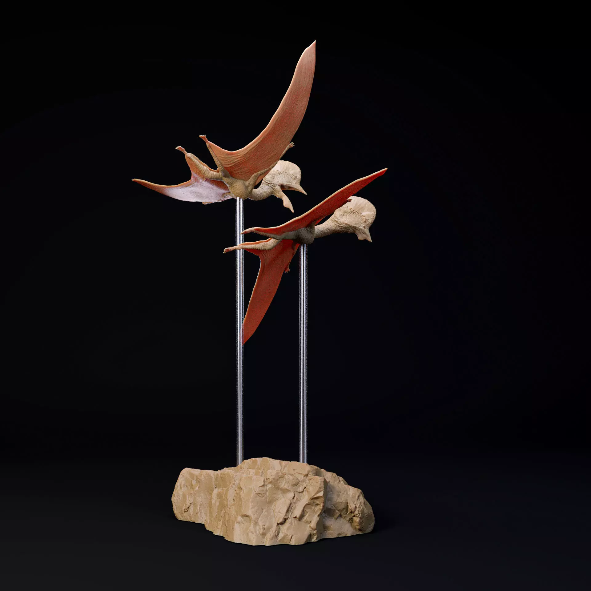 Afrotapejara pair 1-35 scale pre-supported pterosaur 3D print model_2