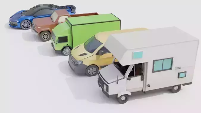 Ultimate Low Poly 3D Car Pack  20 Vehicles for Games Animations Low-poly 3D model 7