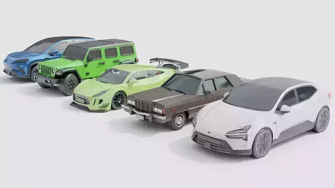 Ultimate Low Poly 3D Car Pack  20 Vehicles for Games Animations Low-poly 3D model 5