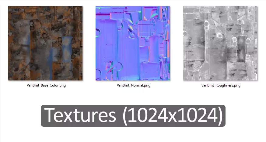 Van Burnt Free low-poly 3D model_9