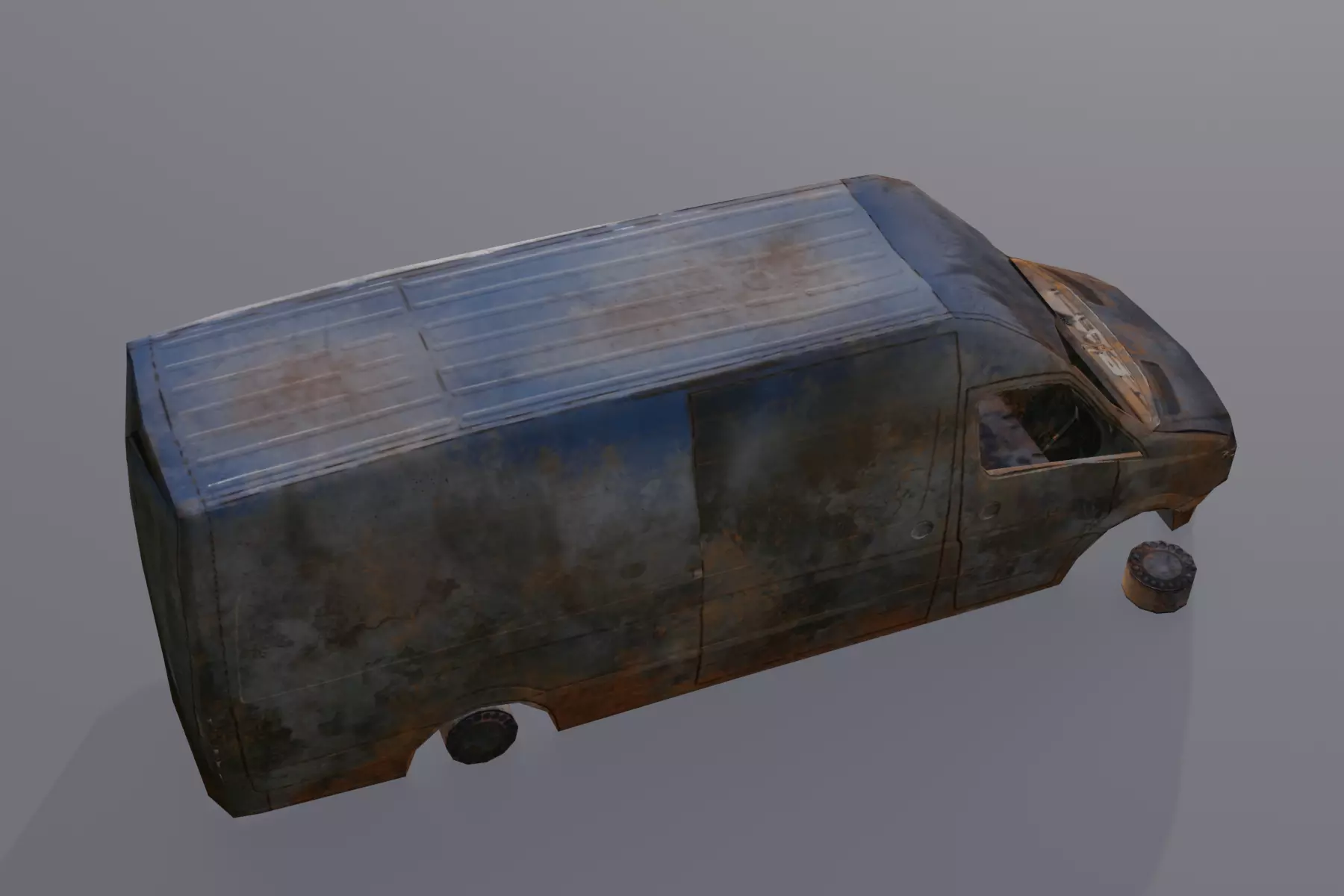Van Burnt Free low-poly 3D model_4