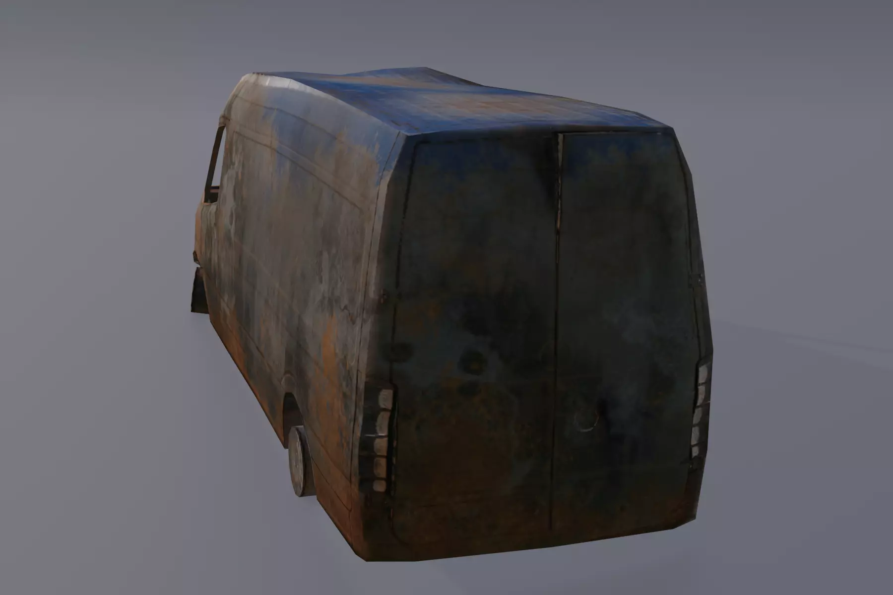 Van Burnt Free low-poly 3D model_6