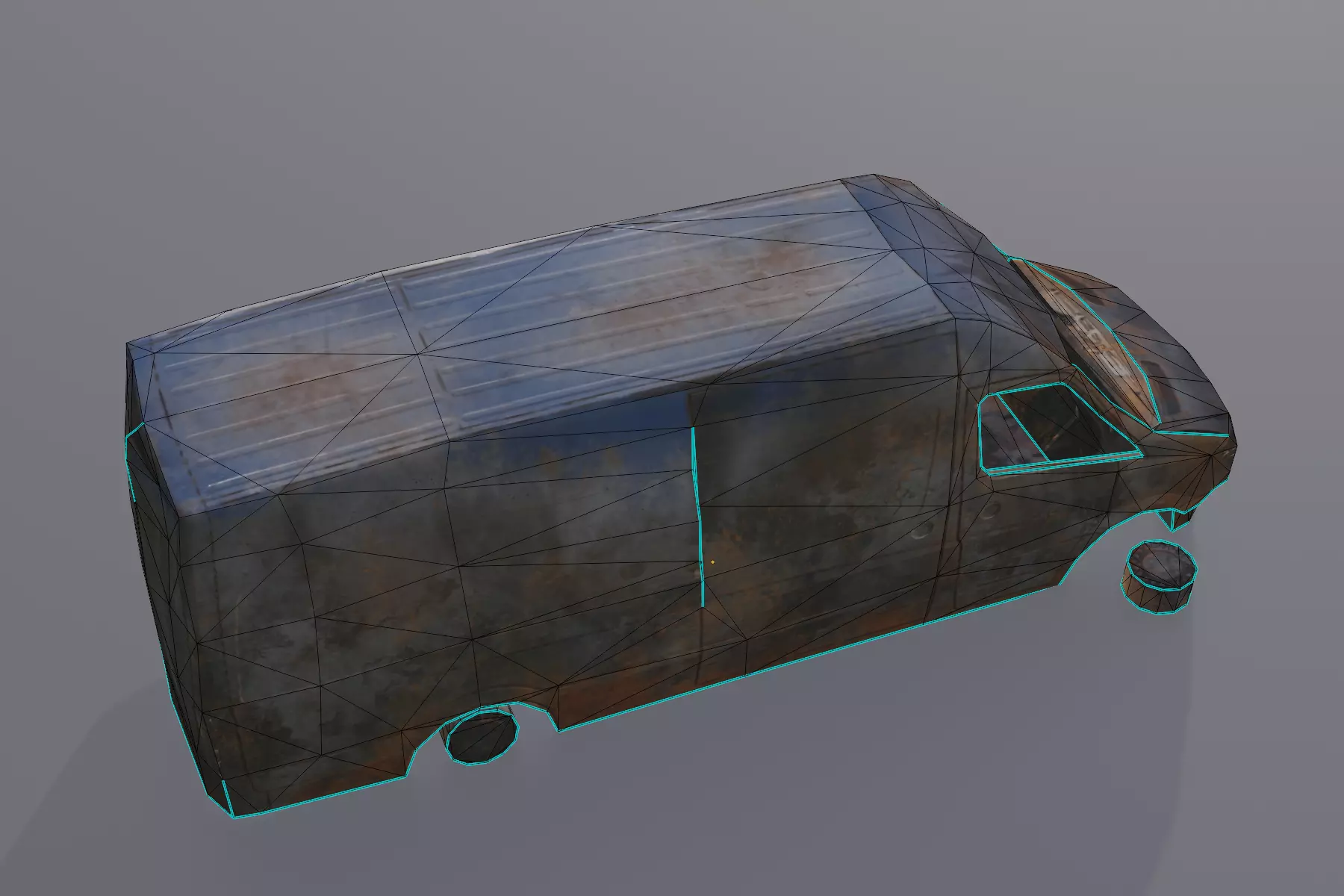 Van Burnt Free low-poly 3D model_5