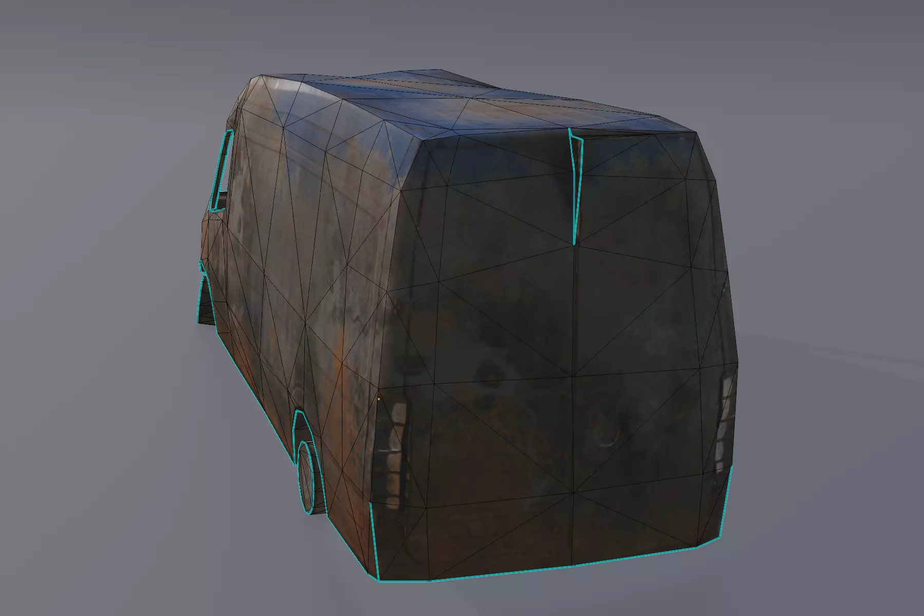 Van Burnt Free low-poly 3D model_7