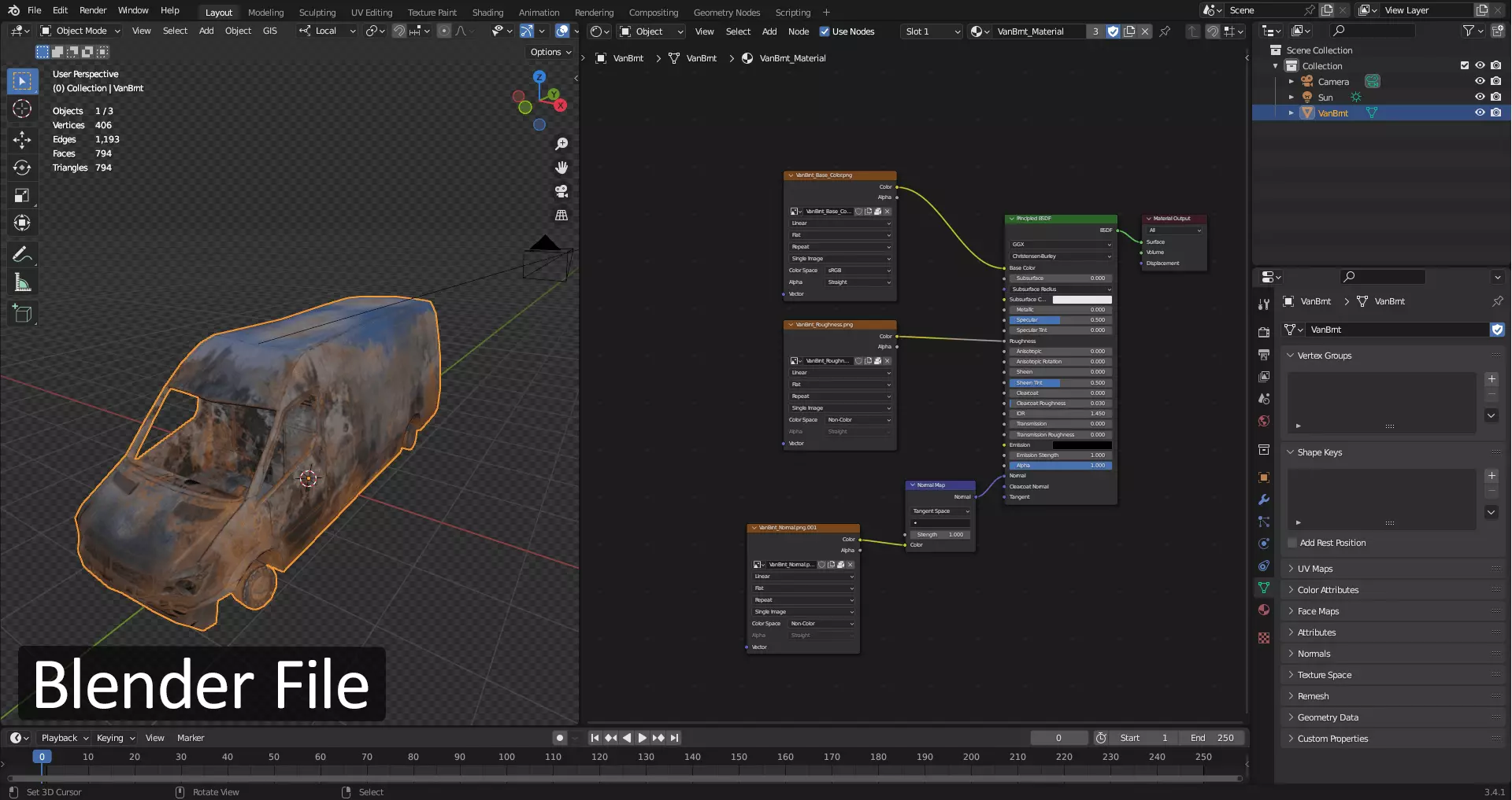 Van Burnt Free low-poly 3D model_10