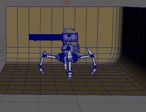 Sci-Fi Auto Turret Robot 3D model_2