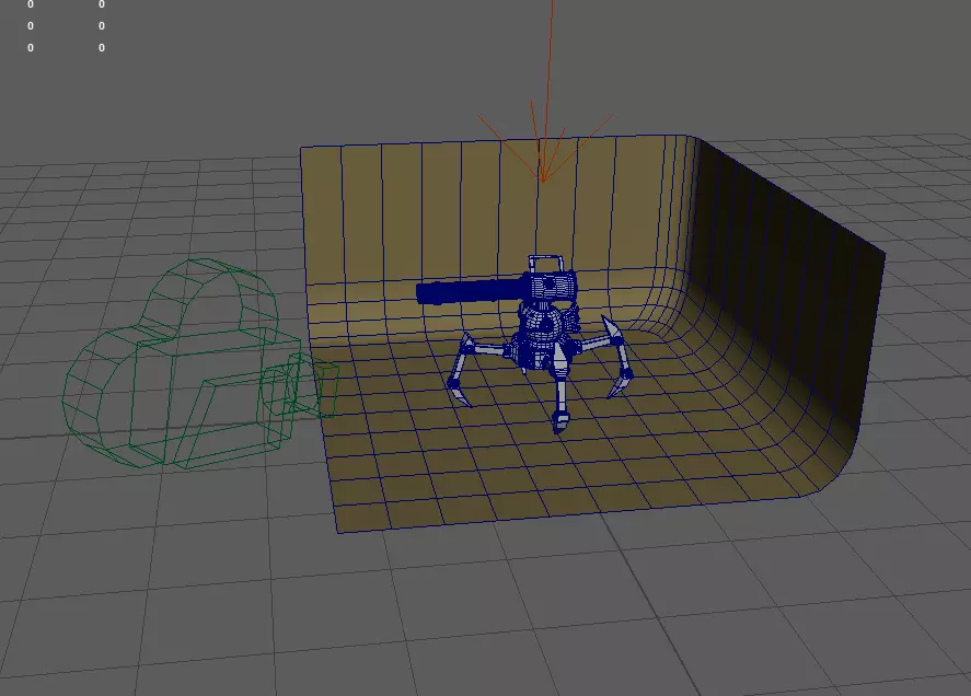Sci-Fi Auto Turret Robot 3D model_1