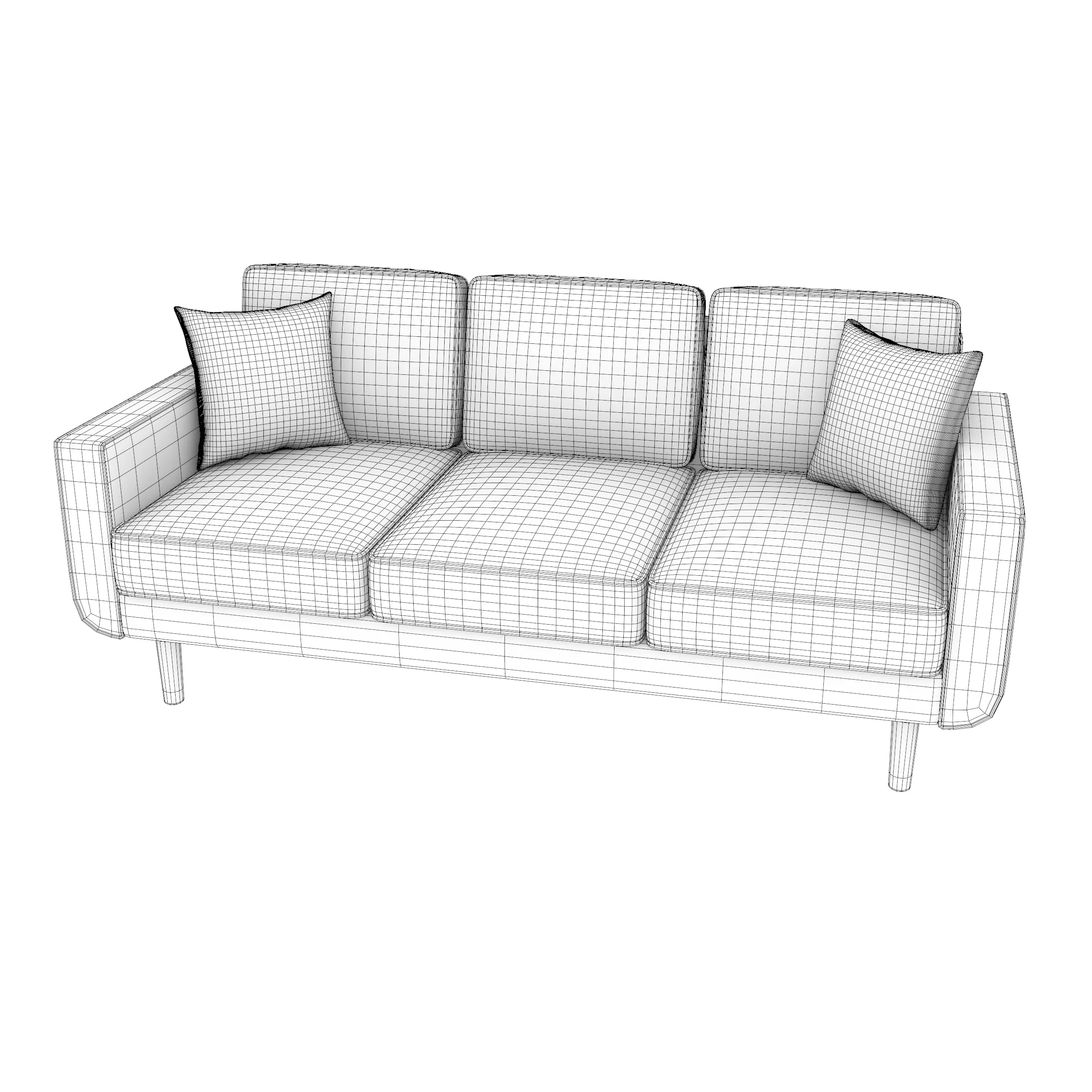 Modern 3 Seater Sofa 3D model_5