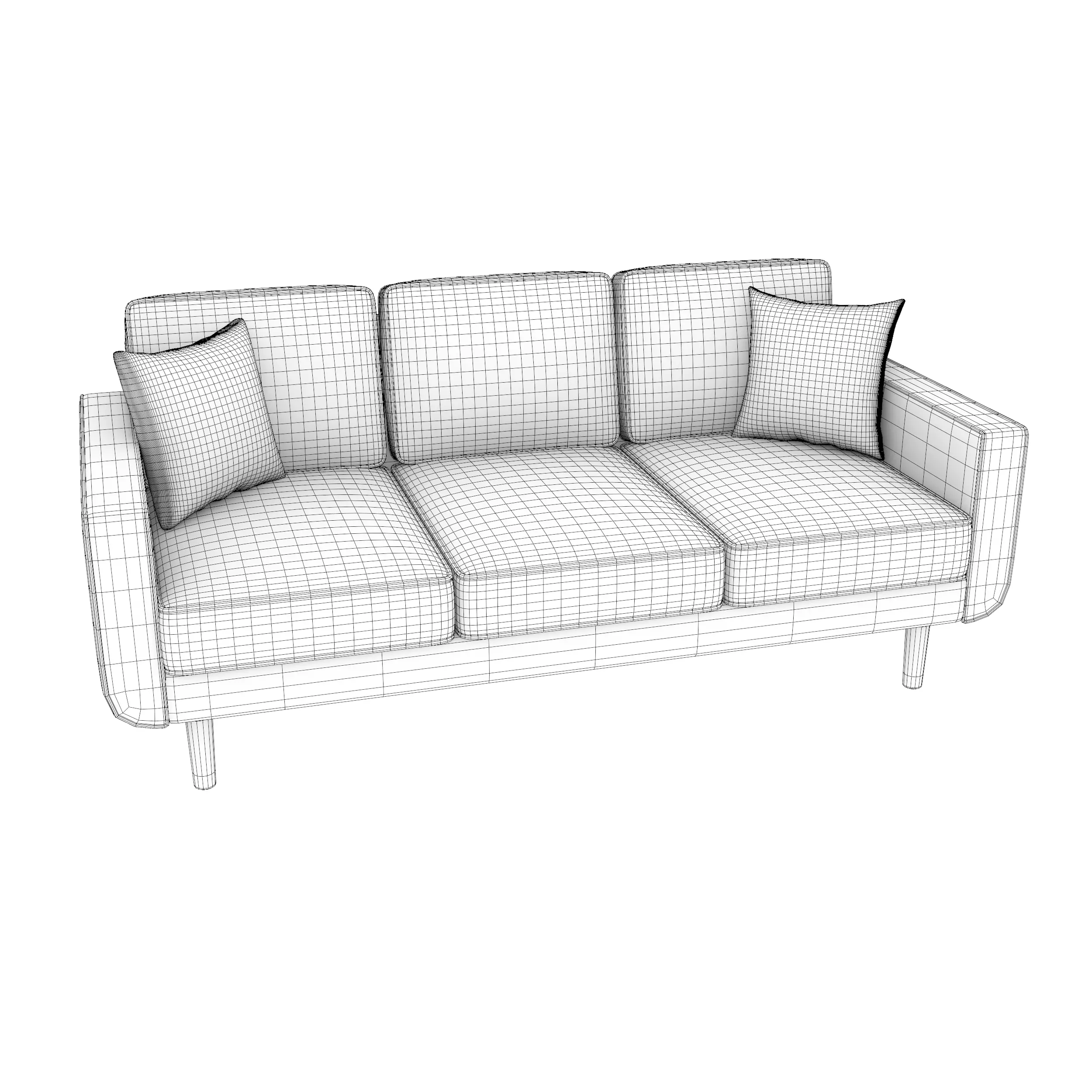 Modern 3 Seater Sofa 3D model_3
