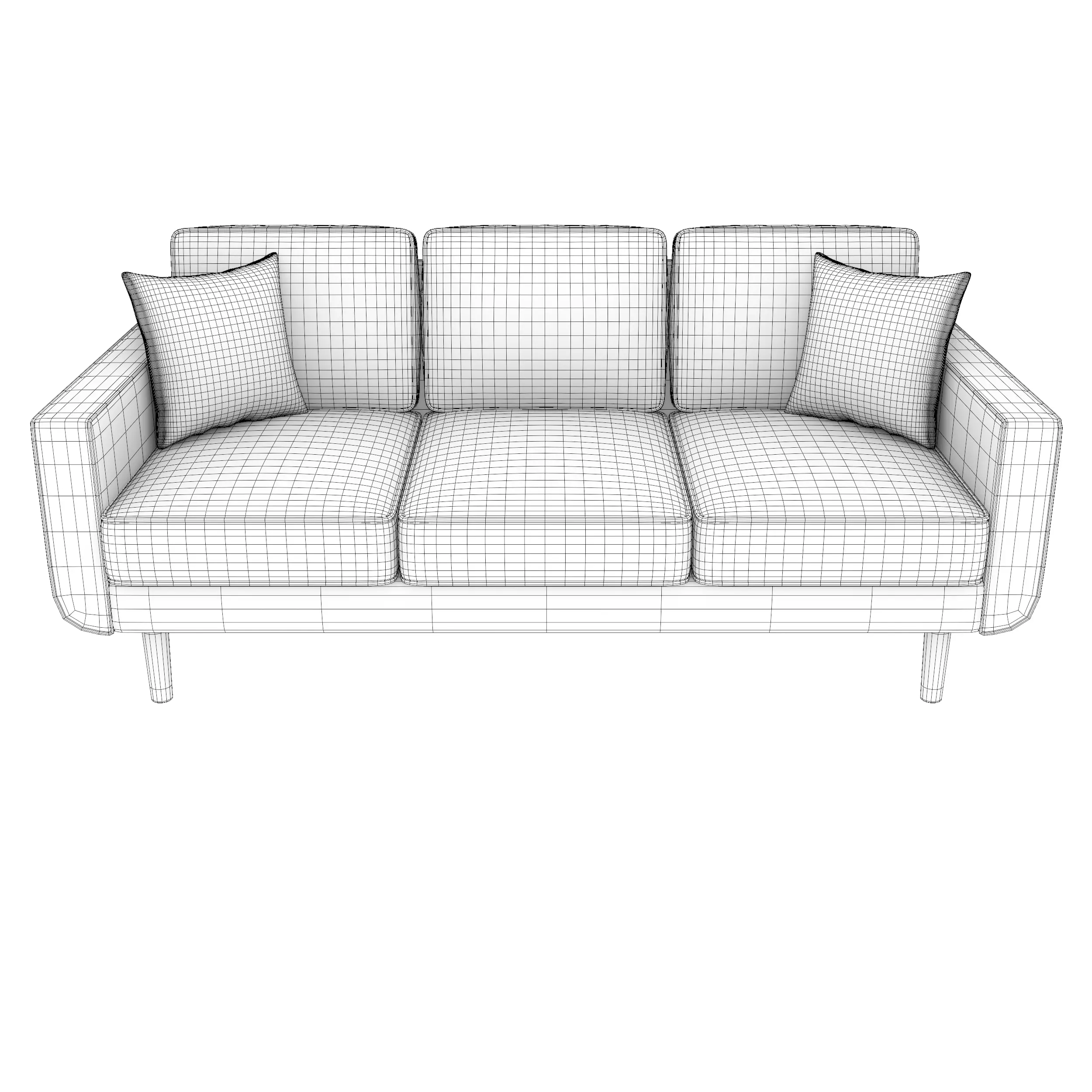 Modern 3 Seater Sofa 3D model_4